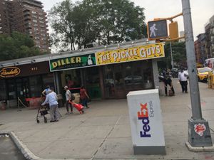 Outside of Diller (next to "Pickle Guys"--with which Diller is partnered) at Diller in New York City