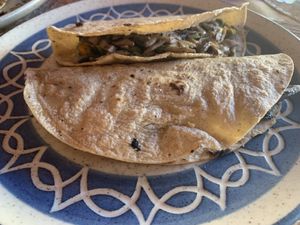 Quesadillas at Los Colorines in Tepoztlan