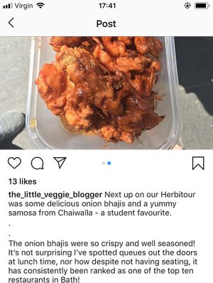 Bhaji box at Chai Walla in Cambridge