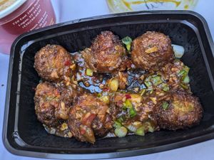 Vegan vegetable Manchurian at Tandoori Oven in Logan
