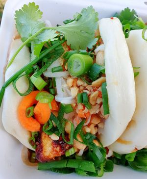 Vegan Tofu Bao Bun - delicious! at Super Hero Banh Mi in Castlemaine