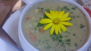 Absolutely delicious lentil soup at Lighthouse Center Bakery and Cafe in Umpqua