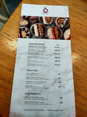 Smoothie Bowls, Smoothies, Chia Parfaits (I ordered Coco Acai) at Fedwell in Jakarta