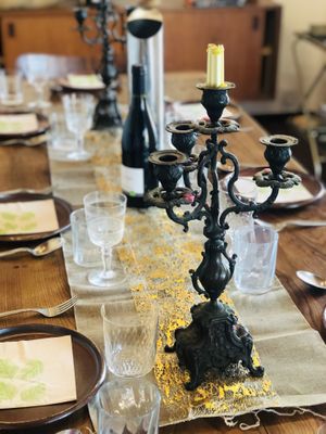 Dinner table  at Studio Vert  in Laroque-des-alberes