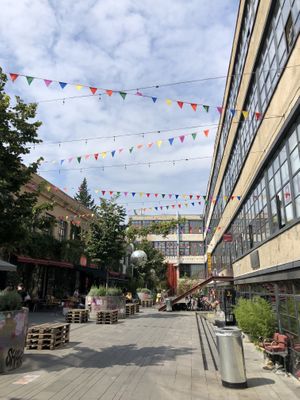 Fabrika community space. Restaurant is in here.  at Shio Ramen in Tbilisi