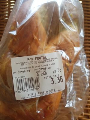 Fruit bread at Pan & Canela Cafe in Panama City