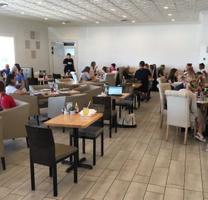Dining area at Olivia's Organic Cafe in Burnsville