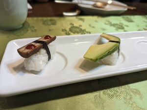 Seasonal vegetable sushi at Chaegundaam - 채근담 in Seoul