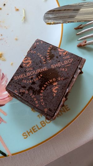 Vegan chocolate mousse at The Lord Mayor's Lounge at The Shelbourne in Dublin