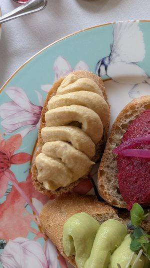 Vegan hummus finger sandwich at The Lord Mayor's Lounge at The Shelbourne in Dublin