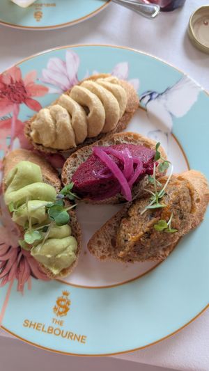Plate of vegan sandwich options at The Lord Mayor's Lounge at The Shelbourne in Dublin