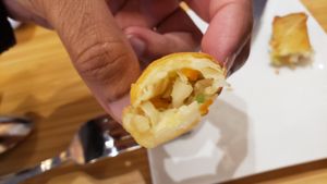 Interior fried vegetable roll ($8). Starchy. at Pete's Thai Kitchen in Dubuque