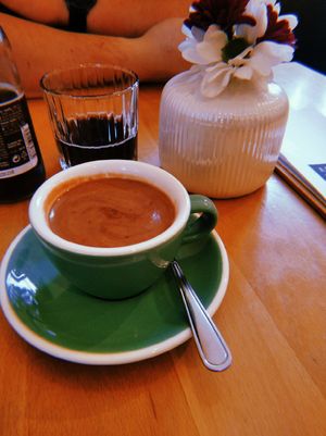 vegan hot chocolate at Pizza Bar Hradlo in Olomouc