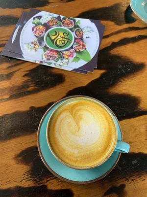Tumeric latte   at Zu Cafe in Lewes