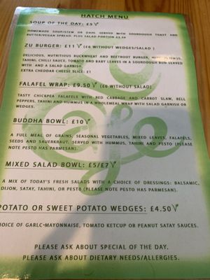 Menu   at Zu Cafe in Lewes