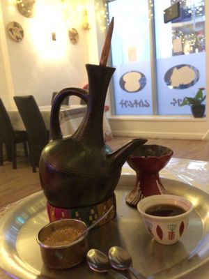 Traditional Ethiopian coffee. at Balageru in Nottingham
