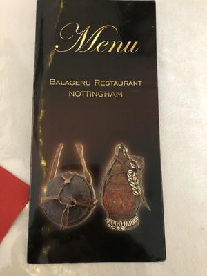 Menu at Balageru in Nottingham