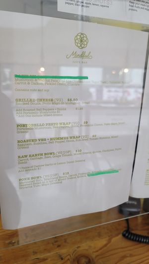 Food at Mindful Juice Bar in Surrey