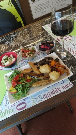 all vegan (not sure about the wine) at Maestri Di Fabbrica in Florence