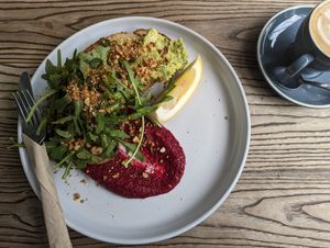 Purple toast at Grit Cafe in Goulburn