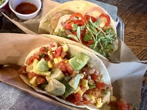 Spicy Falafel & Fried Cauliflower Tacos  at Velvet Taco in Atlanta