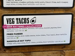 Vegetarian Menu  at Velvet Taco in Atlanta