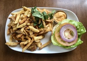 Ginger Soy Tofu burger   at Bin 4 Burger Lounge - Maple St in Victoria