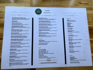 menu 21/2/23  at Cafe Bliss in Brighton