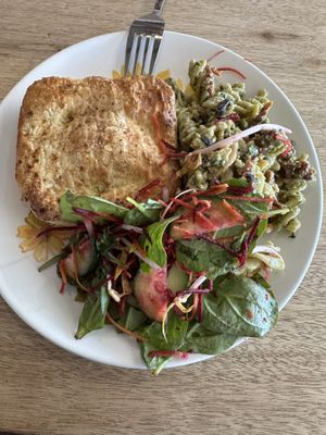 Satay pie and salad   at Karma Free Cafe in Christchurch