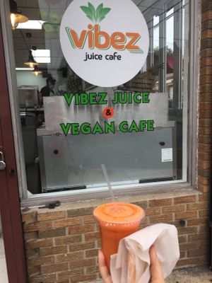 Juice and a patty at Vibez in Jersey City