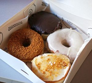 All sorts of vegan donuts! at Boneshaker Doughnuts in Paris