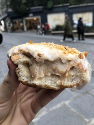 Inside of the fluffernutter  at Boneshaker Doughnuts in Paris