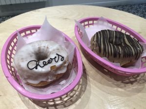 “Beer donut” and “baby goat black”  at Boneshaker Doughnuts in Paris