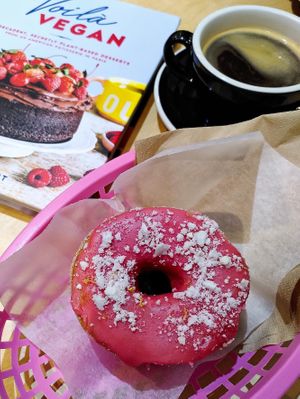 Raspberry Veignet + Black Coffee at Boneshaker Doughnuts in Paris