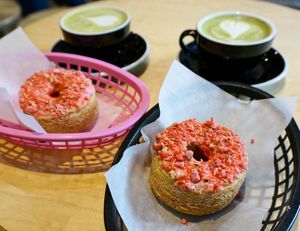 Pink Love Veignets (Feb 2025 only) at Boneshaker Doughnuts in Paris