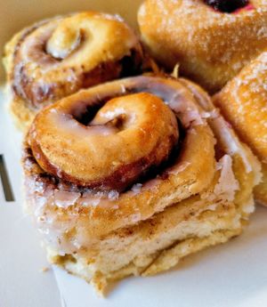 Cinnamon roll at Boneshaker Doughnuts in Paris