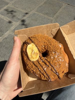 Banana bread donut  at Boneshaker Doughnuts in Paris