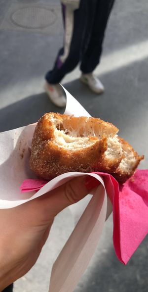 Cinnamon sugar donut at Boneshaker Doughnuts in Paris