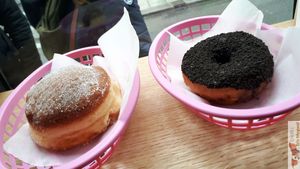 Donuts choice at Boneshaker Doughnuts in Paris