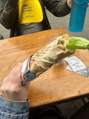 Vegan sandwich (falafel and hummus) at Sham Falafel in Krakow