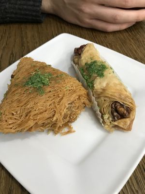 Two desserts, 11zl total - very Good, very sweet at Sham Falafel in Krakow