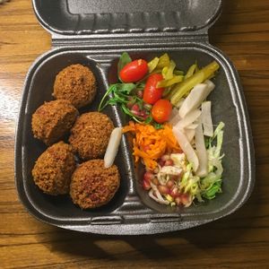 Falafel & salad at Sham Falafel in Krakow