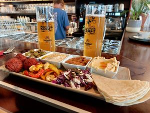 Mezze plate & moustache kraft beers 💛 at Moustache in Innsbruck