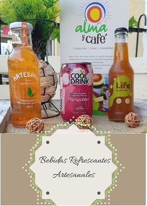 Bebidas Artesanales Kombucha,Agua Saborizada con Stevia at Alma y Café in Cali