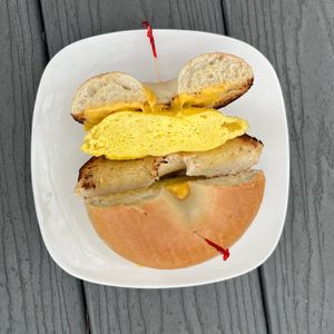 Egg and Cheese Bagel. at Perkolator in Chicago