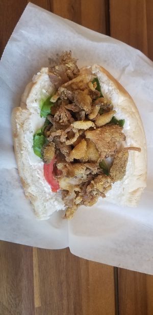 Oyster mushroom poboy at Nola Vegan in New Orleans