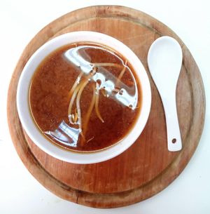 vegan Dashi soup at Niva Bento in Zikhron Yaakov