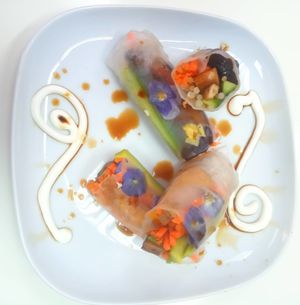 spring rolls at Niva Bento in Zikhron Yaakov