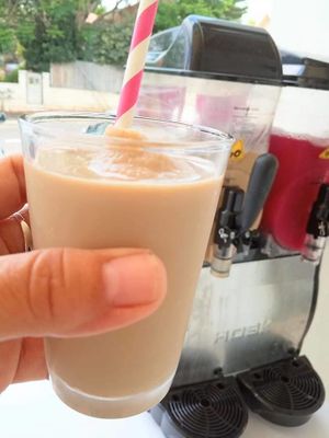 vegan ice coffe at Niva Bento in Zikhron Yaakov