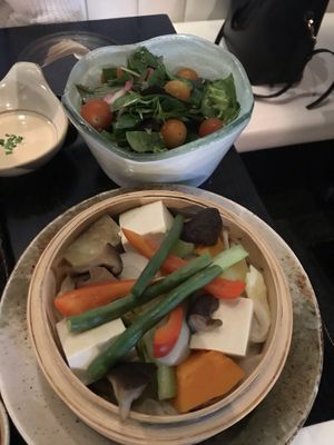 Steamed veges & delicious salad at Tokyo Bay in Takapuna